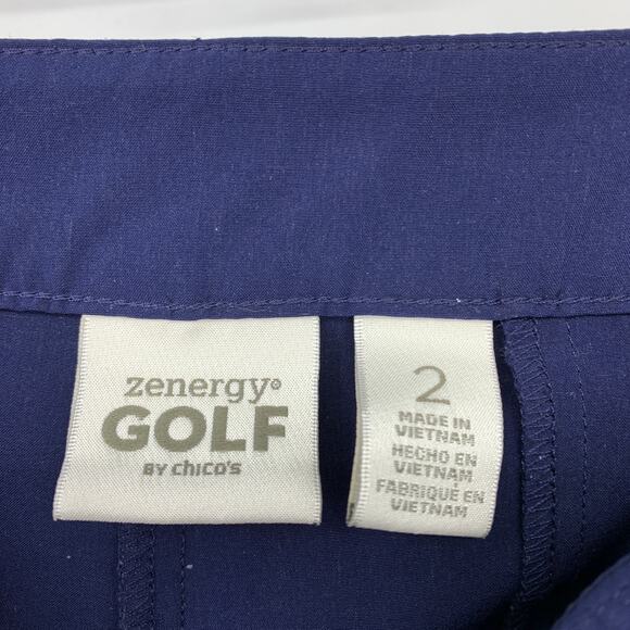 SOLD Chicos Zenergy Golf Cropped Pants Womens Size 2 US 12 Navy Blue Straight - Picture 5 of 6